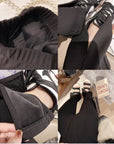 Mink Fleece Straight Slacks With a Slit
