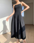 Linen Fabric Slip Dress Classic Little Black Dress