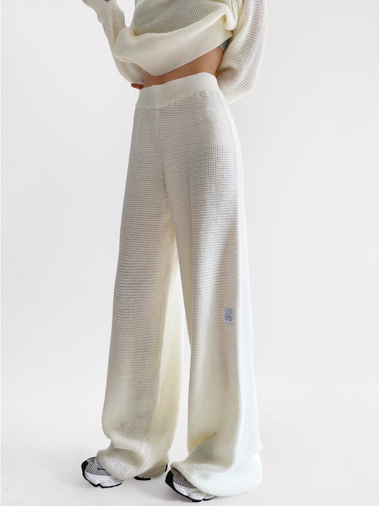 Waffle Knit ALO Wide-Leg Pants