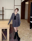 Wool-Silk Knitted Pleated Skirt Set