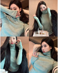 Merino Wool High-Neck Slim Fit Knit Top