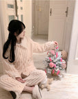 Retro and Sweet Double-Sided Coral Fleece Homewear Set