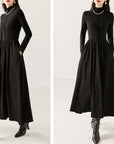 Mock Neck A-Line Dress