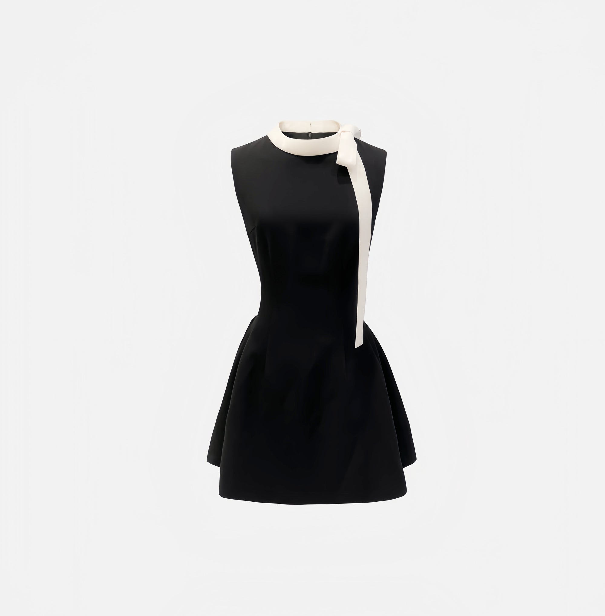 Vintage Hepburn-Style Slim Dress with Oversized Bow