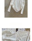 Stylish Asymmetrical Shoulder Knit Long-Sleeve Top