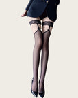 Lace Garter Belt with Black Stockings