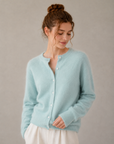 Fluffy Knit Cardigan in Soft Lake Blue
