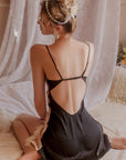 Lace V-neck Camisole Nightdress + Robe 2-Piece Set