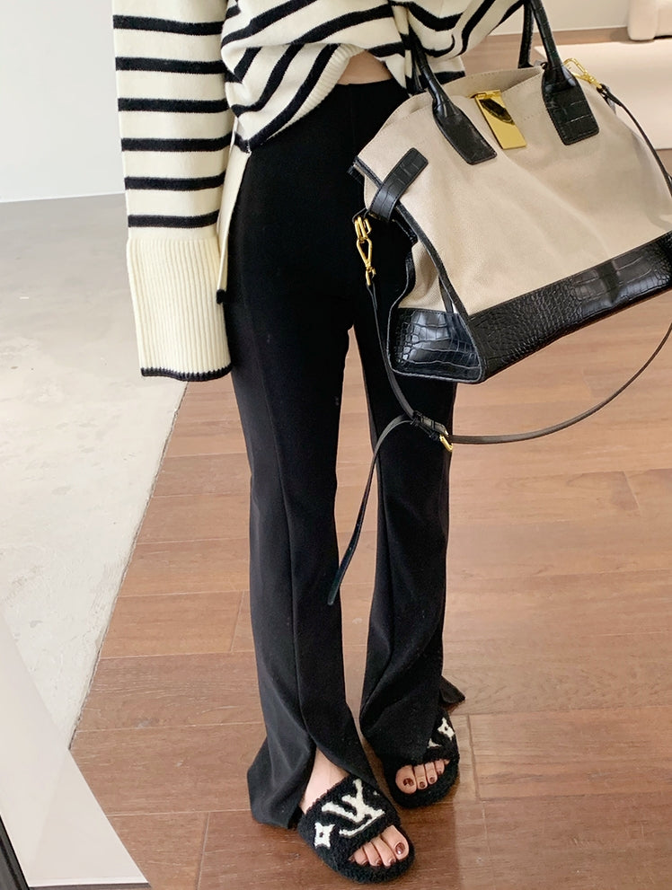 Annual Favorite Upgraded Side-Slit Black Pants