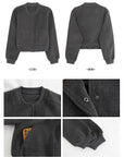 Grey Baseball Jacket + Hooded Sweatshirt 2-Piece Set
