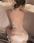 Silk Lace Skin-friendly Nightdress + Robe Set