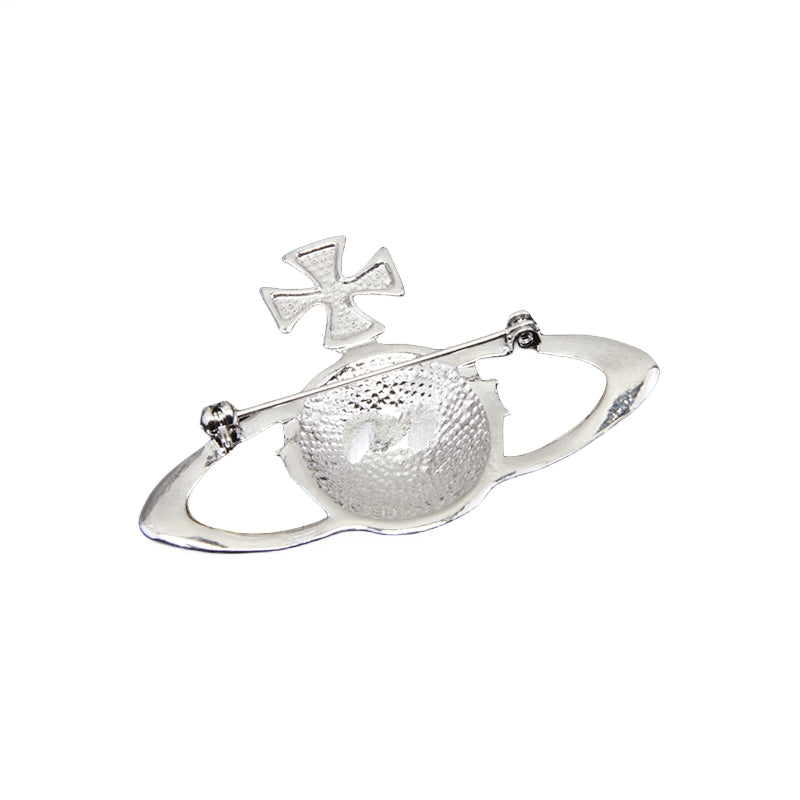Saturn Full Rhinestone 3D Brooch