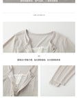 Snowflake Tencel Cotton Layered-Look Half-Placket Shirt+PANT