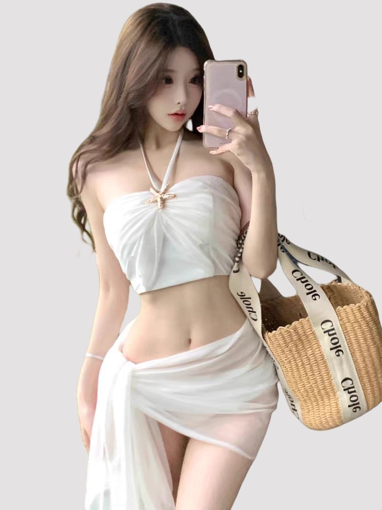 Fairy-Style Alluring 3-Piece Swimsuit Set