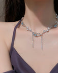 White Moonlight Zircon Niche Designer Collarbone Necklace