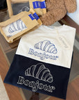 Korean-Inspired Croissant Embroidered Tee