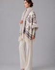 Faux Fur Trimmed Cape Coat