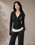 Rhinestone Cross Hoodie Lounge Set