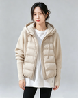 Heavyweight Recommendation 90% White Duck Down Knit Hooded Puffer Jacket