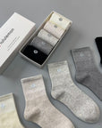 LULU reflective logo cotton socks (5 pairs)