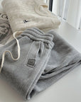 Korean Smile Patch Fleece Joggers