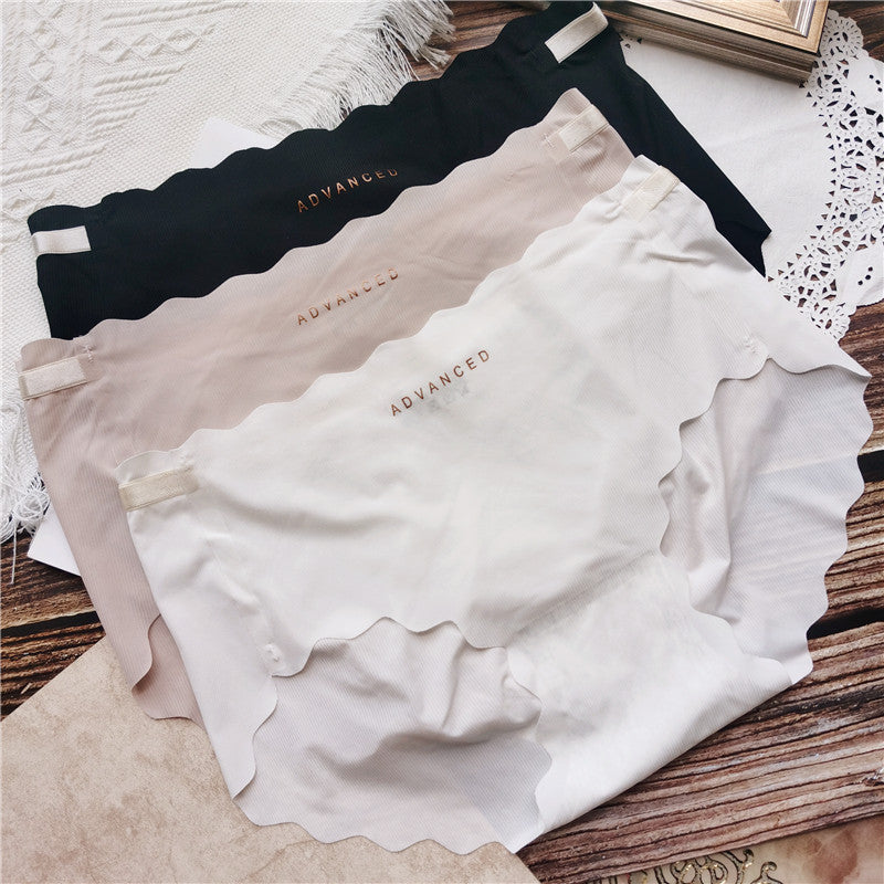 Seamless Ice Silk Wavy Pattern High-Waist Panties (2-Pack)