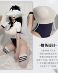 One-Piece Semi-transparent Student Sexy Underwear (With Student Socks)