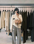 Extra-Thick Mu Style Stand Collar Zip Cardigan
