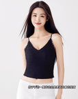 Elegant Eyelash Lace Deep V Camisole