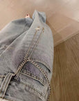 AW Rhinestone Curved Blade Pants (with Waist Chain)