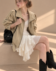Lace-Trim V-Neck Cami Dress
