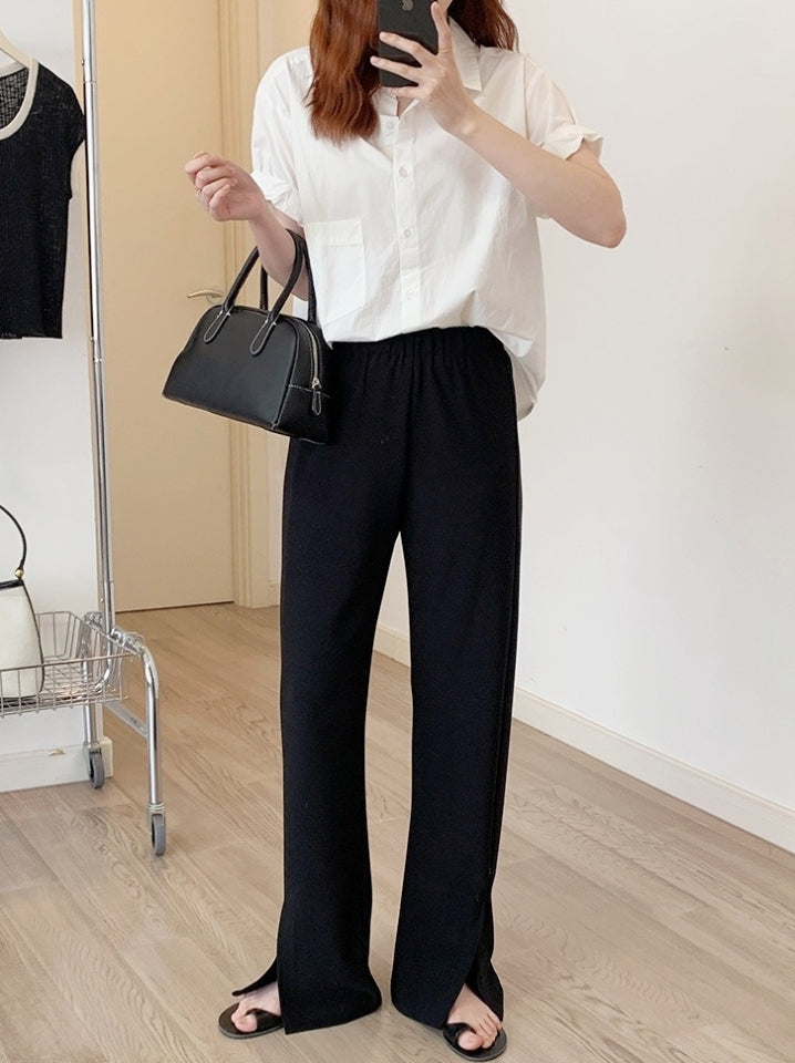 Annual Favorite Upgraded Side-Slit Black Pants