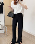 Annual Favorite Upgraded Side-Slit Black Pants