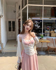 Soft Layered-Style Spliced Camisole Dress