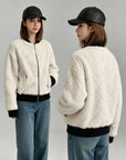 Diamond Quilted Faux Mink Eco-Friendly Fur Coat