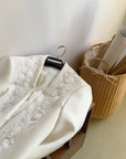 Statement lace-panelled couture blazer