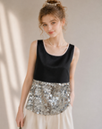 Galaxy Sequin Satin Tank Top
