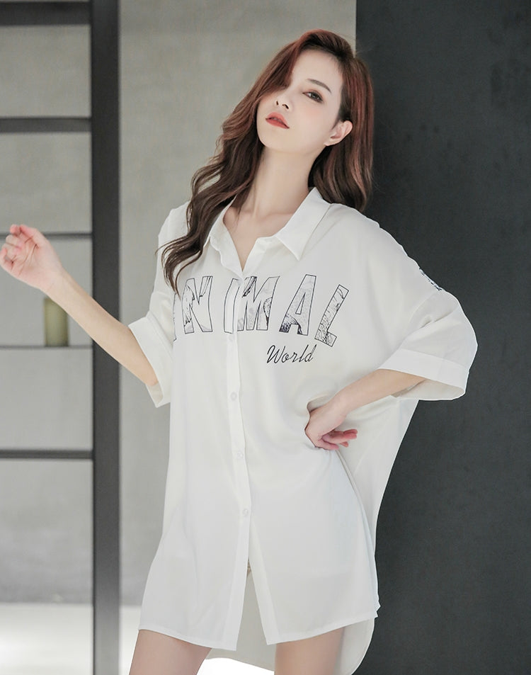 Silky Soft Boyfriend Shirt Nightdress