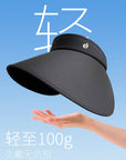 Foldable wide-brim open-top sun hat with black coating
