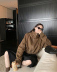 Molasses-Toned Hooded Zip-Up Sweatshirt