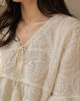 Bohemian Embroidered Crochet Top