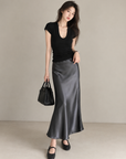 Minimalist Deep U-Neck Knit Top