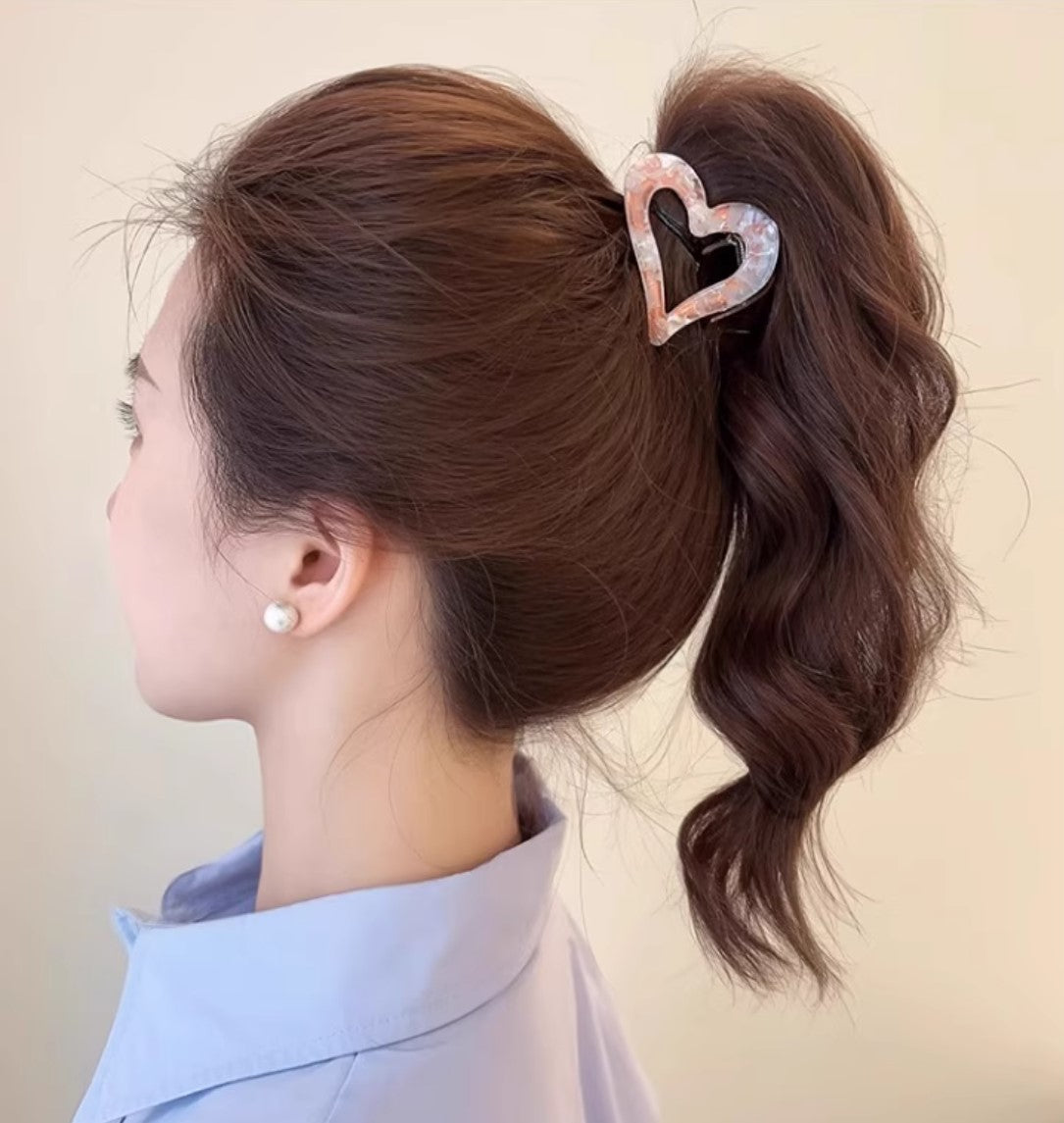 Heart-Shaped High Ponytail Hair Clip