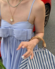 French Sweetheart Bow-Detail Camisole Dress