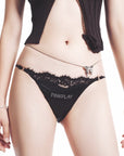 Low-Rise Rhinestone Lace Panties
