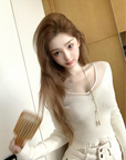 Wool Knit Layered Base Top