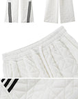 American-Style Quilted Diamond Pattern Blade-Cut Pants