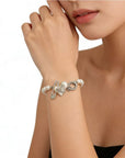 Classic Saturn pearl heart bracelet