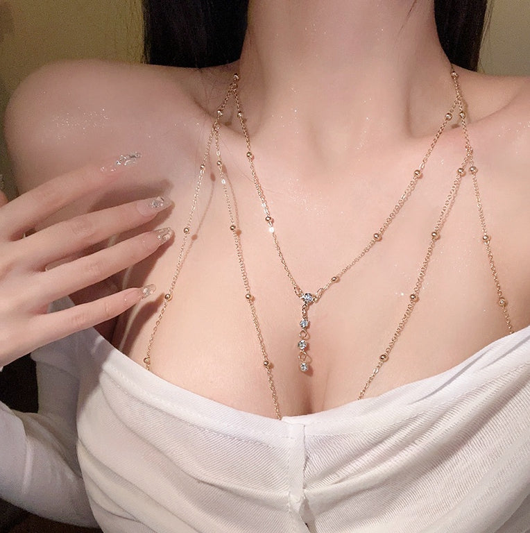 High-End Sparkling Rhinestone Chest Chain, Back Chain, Body Chain