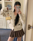 Autumn and Winter Oatmeal Knit Cardigan